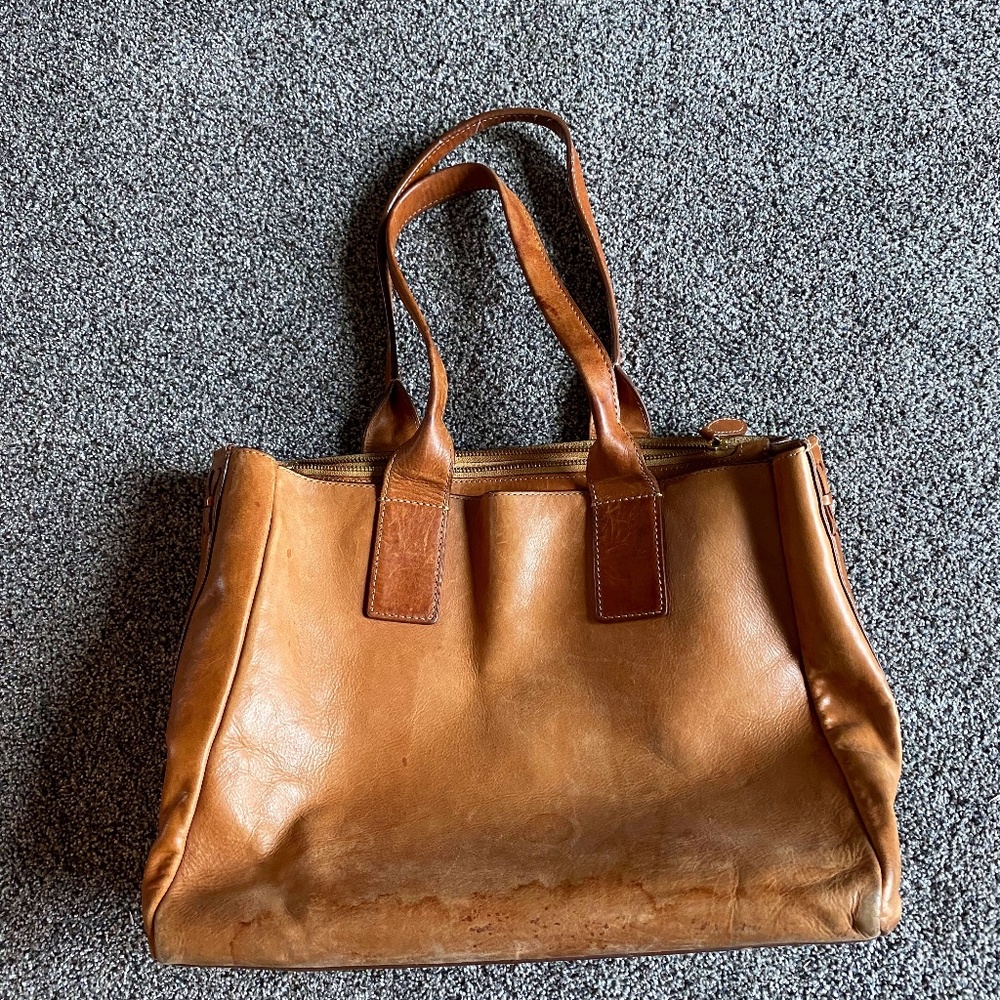 Authentic, well-loved, Frye bag